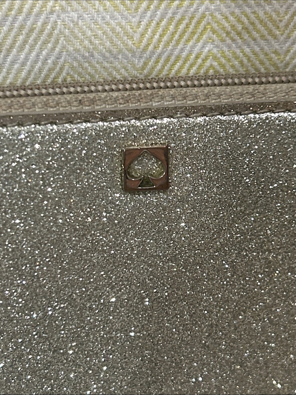 Kate Spade Sparkle Zip-Around Wallet - Silver Glitter Used Condition - Picture 2 of 10